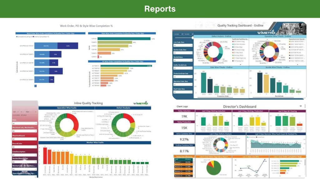 report graphs from digital product passport dashboard