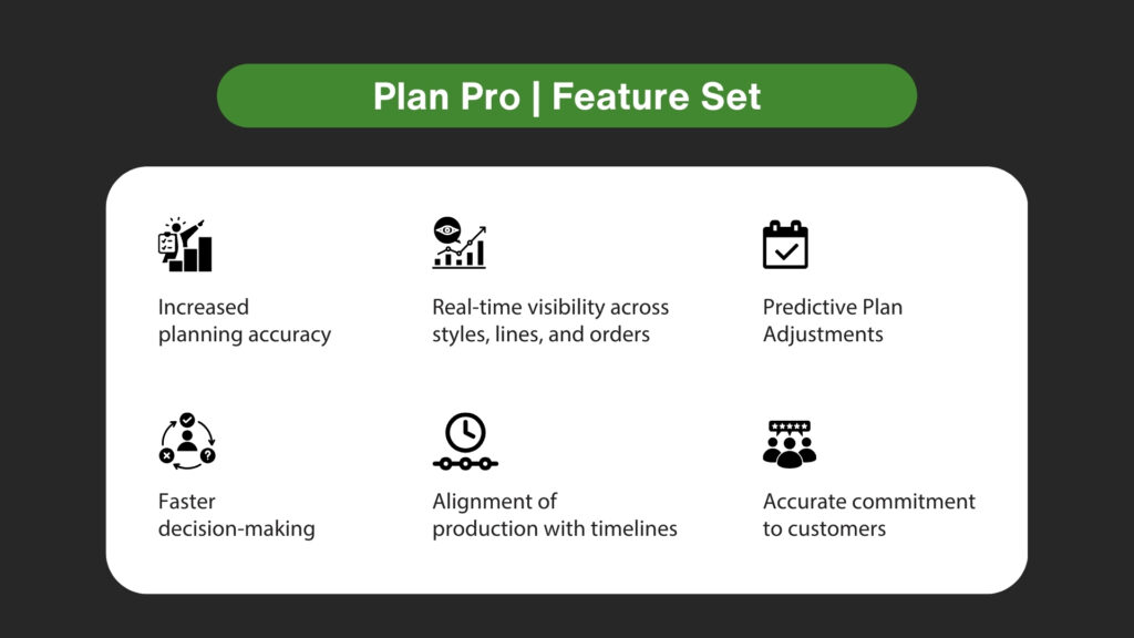 Features of apparel production planning software