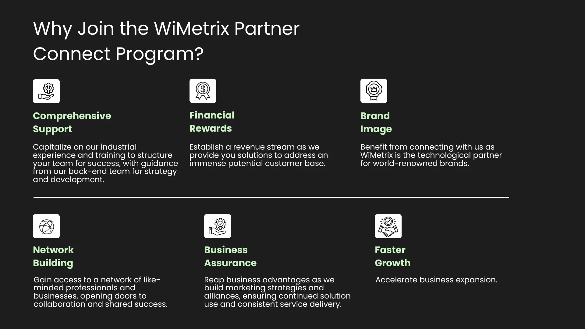 benefits of joining wimetrix technology partner program